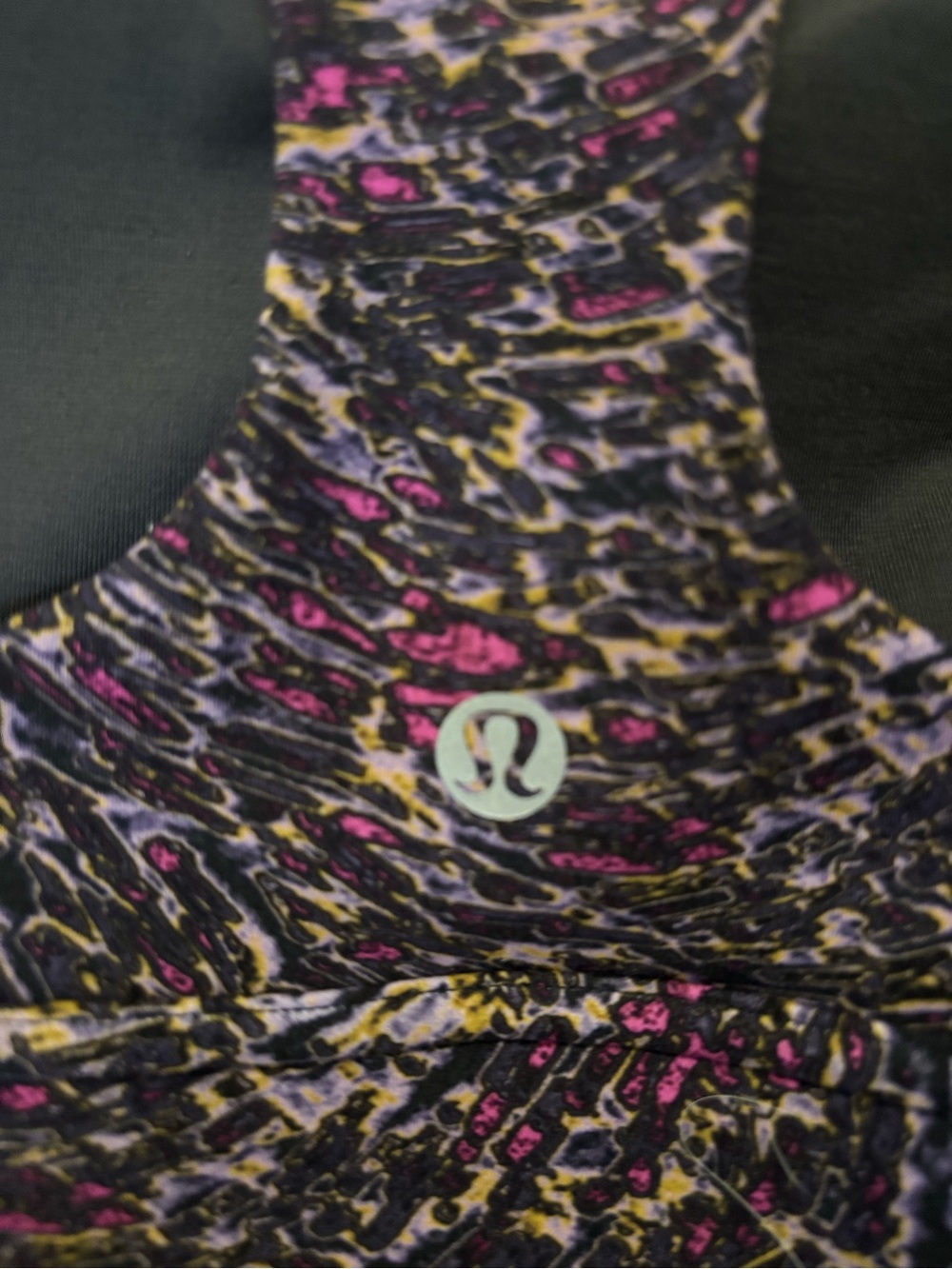 Lululemon Wunder Train Long Line Bra in the vibrant Topography Multi pattern